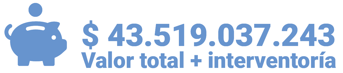 Valor total más interventoría $43.519.037.243
