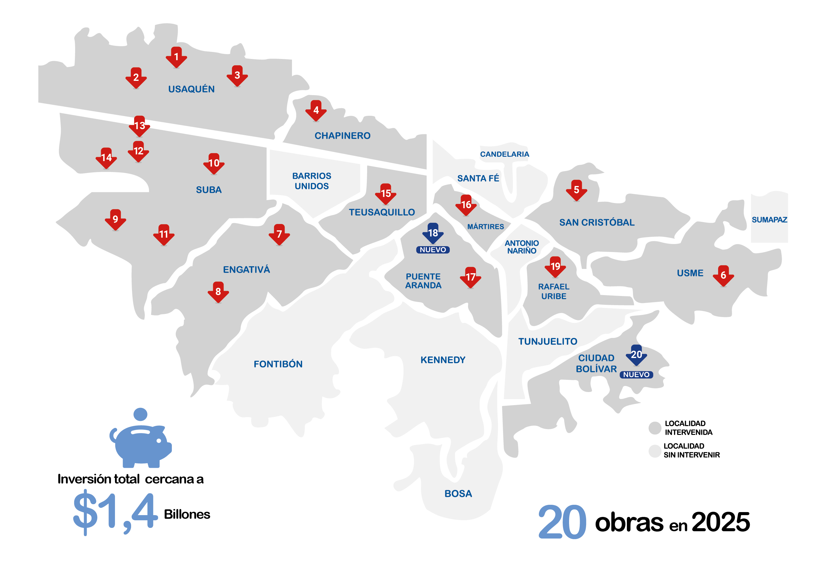 Obras por localidad